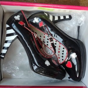 Pumps by Funtasma red heart white spade red diamond 10 w box pin up